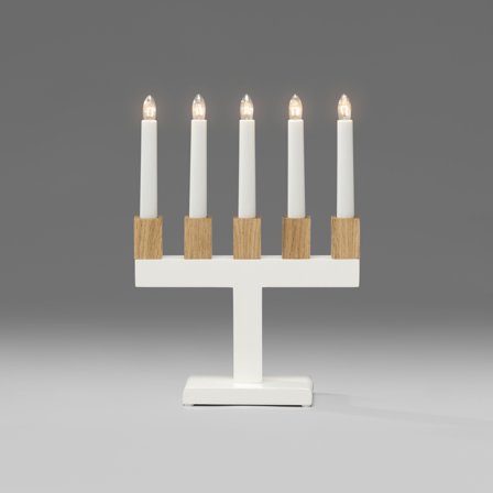 Konstsmide 2558-201 Elektrisk lysestake 5 lys, eik Hvit, Belysning