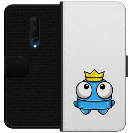 Yhteensopiva Lompakkokotelo OnePlus OnePlus 7T Pro Sininen piirros hahmo kruunulla ja suurilla silmillä leikkisässä kuninkaallisessa tyylissä