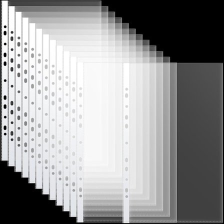 200 stk. 21,6 x 35,6 cm Legal Size Kraftige, klare arkbeskyttere Kraftige, klare plastlommer Lange dokumentbeskyttere Klar perm