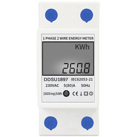 Digital elmätare enfas DIN-skena elmätare