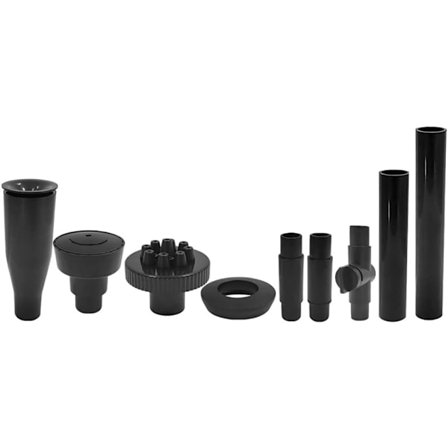 9 st Höjdjusterbara fontänpumpmunstycken kompatibla med trädgårdsdränkbar pump, vattenfallsfontän, dammtillbehör, svart
