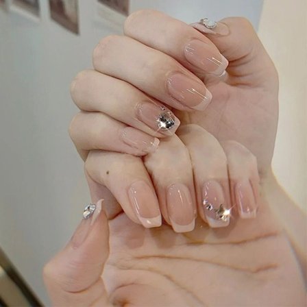 24st False Nails Short Square French
