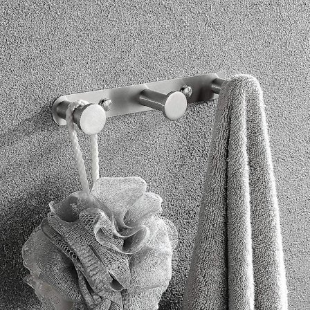 Fong Væghængt Håndklædeholder Knage Hængere Med Krog 304 Rustfrit Stål Væghængt Håndklædeholder Knage Til Badeværelse Og Køkken Døre (3 Kroge, Børstet