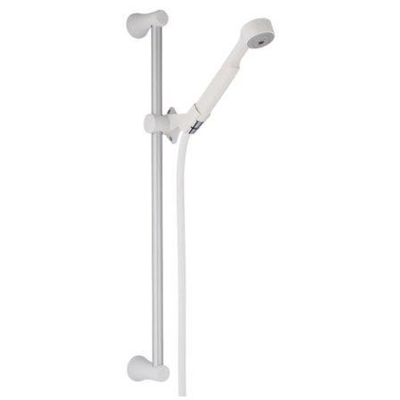 FM Mattsson Sarona Duschset vit, med aluminiumstång 610 mm, Badrum