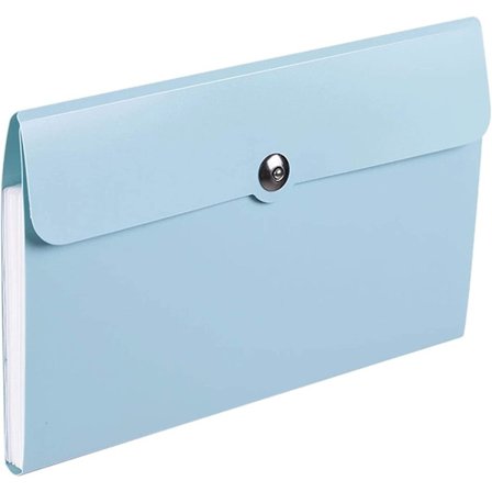 Organisationsmappe med 8 Lommer A5 Filmappe Multifunktionel Binder Organpose Billetmappe Arkivklips Dokumen