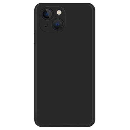 iPhone 14 Gummibelagt fleksibel telefon Drop Resistant Case Microfiber Foring Straight Edge Cell telefonbagcover - Sort