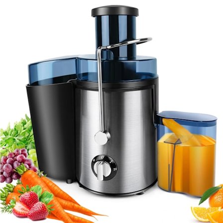 1000W Professionell Juice Extractor - 2 Hastighetsinställningar, 65mm Bred Öppning för Hela Frukter/Grönsaker, Enkel Rengöring med Halkfri Bas