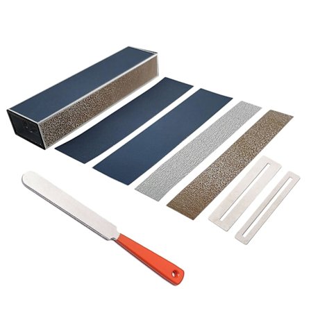 Guitar Fret Crowning Smalle Dobbeltkant Værktøj + Guitar Leveler Fret Filer med -Klæbende Sandpapir +