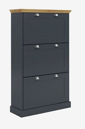 Loft24 - Motala Skoförvaring med 3 luckor - Grå - Skoskåp - Från Homeroom