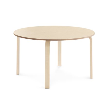 Tisch ELTON, Ø 1200x640 mm, Linoleum beige, Birke