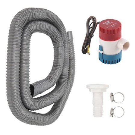 Lensepumpe 1100GPH 1.125 Tommers Drenering Marine RV Yacht DC12V Bunn Dreneringsinstallasjonssett