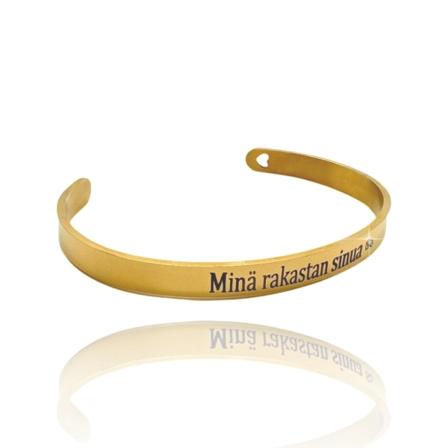 Armbånd ''Minä rakastan sinua'' med hjertesten Valentinsdag Gold one size