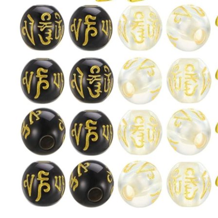 Feng Shui Perler Glassperler Gull Glitterperler