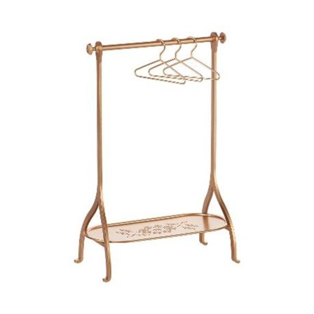 Clothes Rack - Gold, incl. 3 hangers - Maileg