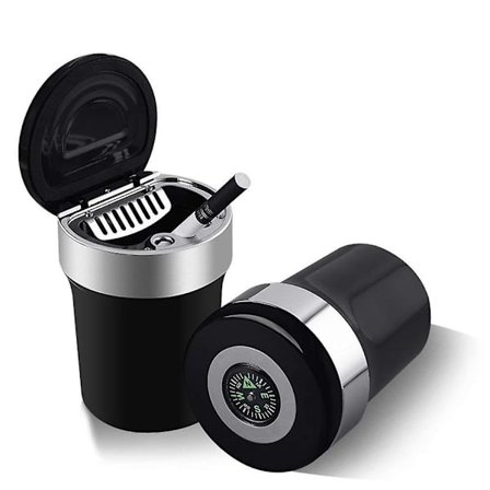 Billastk Askebeger, Auto Reise Billastk Askebeger Med Loekk Blå Led Lys Røykfri Holder Aske Askebeger Kompass