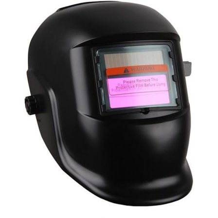 Sort svejsehjelm med variabel mørkfarvning og LCD-filter, automatisk mørkfarvning til ARC TIG MIG svejser