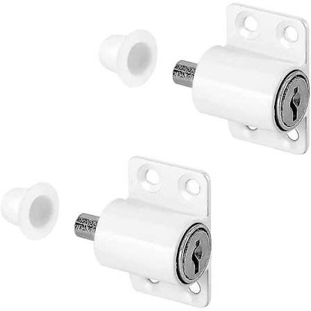2-delt Skydedørslås. Terrassedørslås. Terrassedørsvinduebolt Skydende Universelle Låse. Hvid
