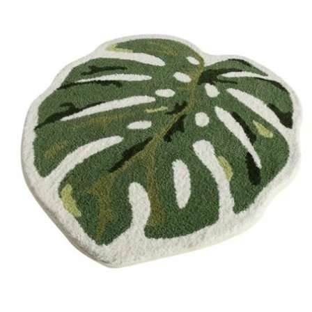 Gröna Blad Baderomsmatter Søte Monstera Badematte Boho Vaskbare Matter Palmeformet Gulvdekor Baderomsmatter kompatible me,A