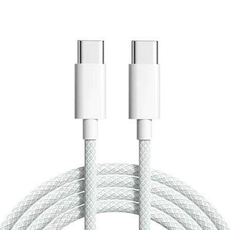 Slitesterk USB C-kabel PD35W Dobbel Type-C ladeledning Dataoverføringslinje for telefon 15/15 Plus/15Pro/15ProMax