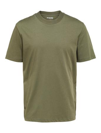 Slhrelaxcolman200 Ss O-Neck Tee S T-shirt Khakigrønn Selected Homme