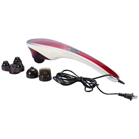 Multifunksjonell nakke- og helkropps elektrisk vibrerende massasjestav (rød)