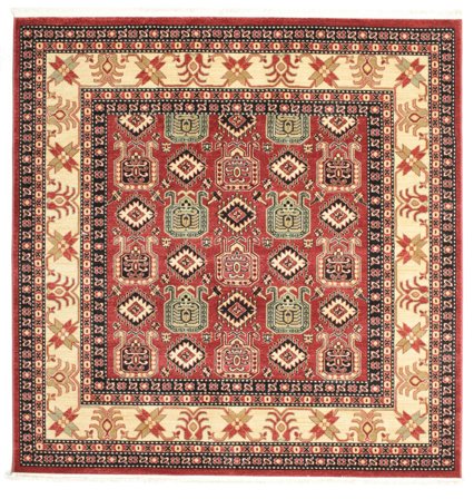Kazak Simav Teppich - Rot/Beige 200X200 Im Klassischen Stil