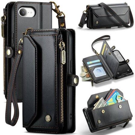 CASEME iPhone 16e Wallet Cover - Black