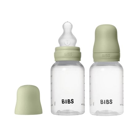 BIBS Baby Bottle Round Silicone Sage 150 ml 2-pak Sage 150 ml/ Slow Flow, Børn & Forældre, Sutteflasker & Tilbehør, Sutteflasker