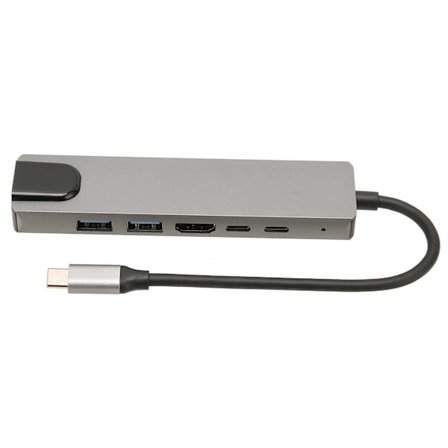 Type C - HDTV-keskitin 6-in-1 4K HD Multimedia Interface 87 W virtalähde Ethernet USB C USB-portti USB C Ethernet-keskitin