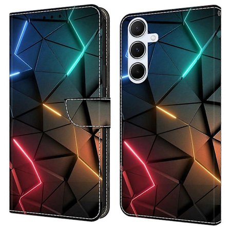 Samsung Galaxy A16 5G/4G -kotelo, lompakkomallinen, kuvioitu PU-nahkainen suojakotelo