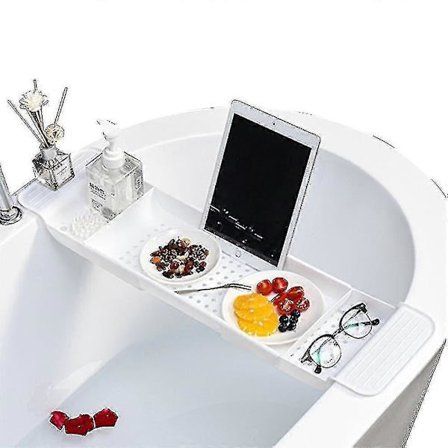 Badkarshylla Badkarbricka Justerbar Badkarbricka Expanderbar Förvaringshylla Badkar Teleskopisk Förvaringshylla