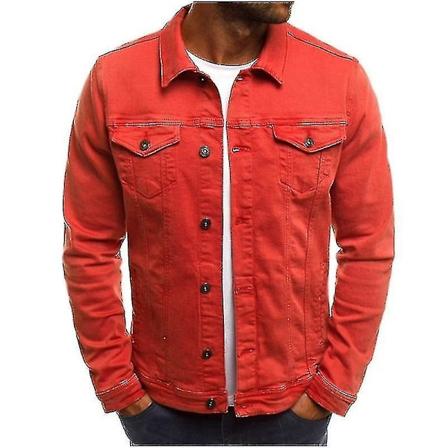 Miesten farkkutakki, lyhyt ja slim fit - Xin Red 2XL