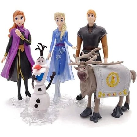 Frozen Actionfigurer Kagepynt Legetøj, Frozen Kagedekorationer til Fødselsdagsfest (5 Pak)