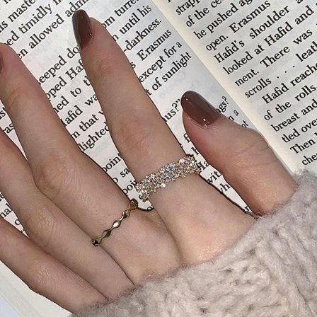 2 st justerbara öppna ringar för kvinnor Zirconia ringar för kvinnor flickor