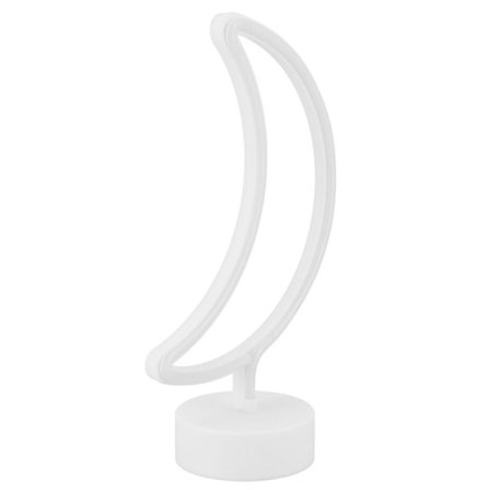 Neonljus i form av måne med bas för sovrumsfest