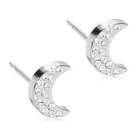 Blomdahl Örhängen NT BRILLIANCE MOON 8 MM, CRYSTAL