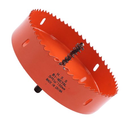 Bimetall Hålsåg Borr Höghastighetsstål Skärare med Centerborr för Trä Plast 150mm