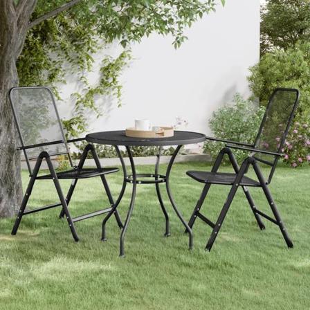 Vidaxl Trädgårdsbord Ø80x72 Cm Sträckmetall Antracit Antracit