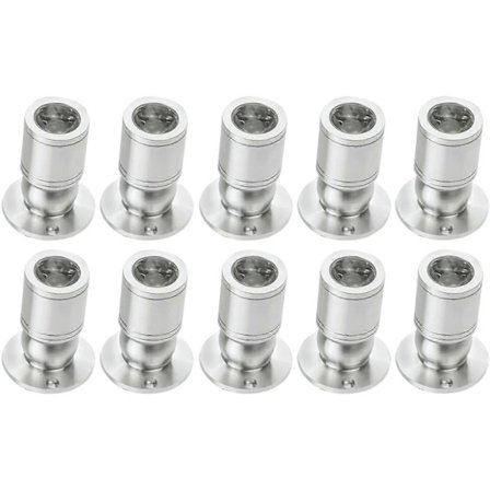 Mini LED Downlight Mini Infälld Spotlight Infälld Taklampa 1W med Drivdon 100-265V AC, 10st [Energiklass A+] (Silver, Kallt Ljus) (FMY)