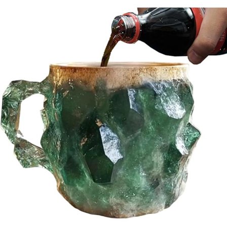 Eleganta Mineral Kristall Kaffe Koppar, 11 Oz Dekorativa Koppar med Handtag