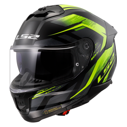 Helhjelm LS2 FF808 Stream II Svart/Høysynlighet gul XS