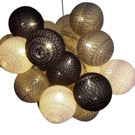 Bomullsboll Fe-ljus - 3M 20 LED Boll Fe-ljus Grå KLB