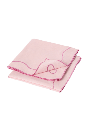 PORTOLINO LIVING Bomullsservetter med broderi, 2-pack Bordstextil Rosa ONESIZE