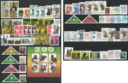 Litauen/Estland - Dubletpakke - 77 stemplede frimærker