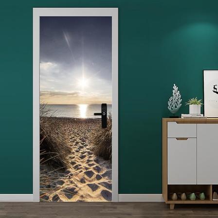 Styler 77x200cm 3D Dørklistremerke Vinkjeller Fototapet Trompe L'oeil Veggdekor PVC Vanntett Tapet For Soverom Baderom Kjøkkendekor D