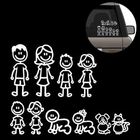 2 sæt (pakke med 10) glade familiebil klistermærker, familiemedlemmer ca