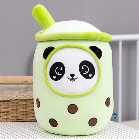 Plysj Boba Tea Kopp Leke Panda Bubble Tea Pute Søt Fruktdrikk Plysj Utstoppet Myk Eple Jordbær Melk Tea Barne Gave