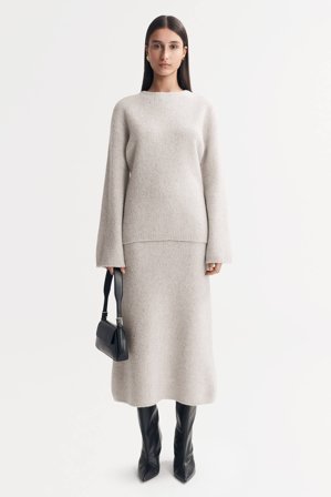 Soft Goat - Boucle Skirt - Cashmere skirt - S - Sand