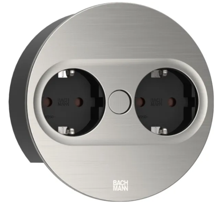 Rutab 946.000 Pistorasia pyöreä, irrotettava kansi Ruostumaton teräs, Kytkimet & pistorasiat