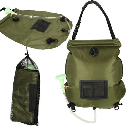 Solar campingfält dusch 20L XXL med termometer